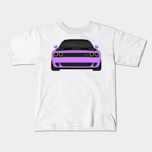 DODGE HELLCAT FRONT VIOLET Kids T-Shirt by VENZ0LIC